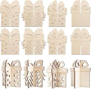 Mini boite cadeau en bois puzzle 3d ornament creative decoration de table fete