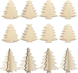 Arbre de Noël miniature 3D en bois bricolage assemblage décoration de bureau fête set