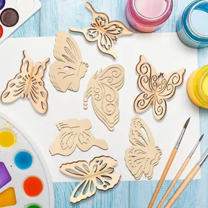 Créatif 3D mini papillon en bois bricolage peinture ornement bureau fête décor fournitures