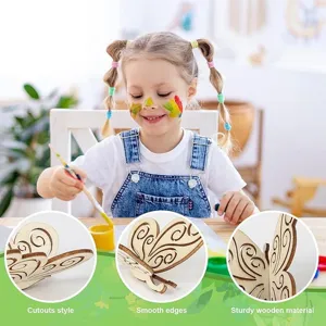 Détails en gros plan du papillon en bois avec des bords lisses et un matériau solide.