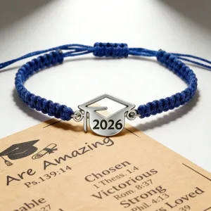 2026 afstudeerhoed gevlochten armband roestvrij staal bedel afstudeer cadeaubon voor student