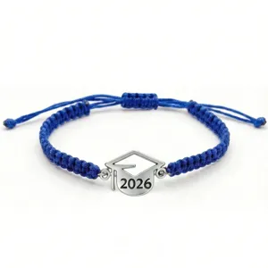 Roestvrij Staal 2026 Afstudeerhoed Gevlochten Touw Armband Hoofdproduct Weergave Afbeelding