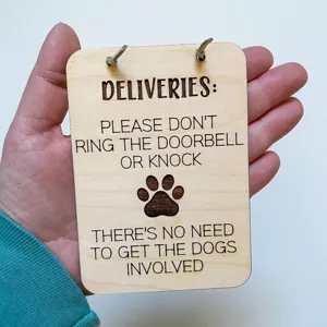 Letrero de puerta de perro de madera cartel no tocar timbre decoracion para mascotas