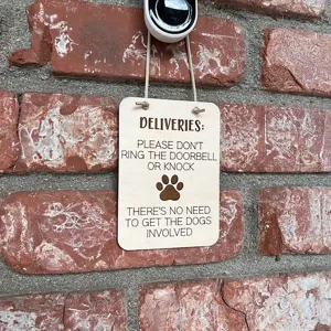 Letrero de Timbre de Puerta de Perro de Madera No Tocar El Timbre Letrero Colgante Señal de Advertencia de Mascota de Madera de Boj Decoración de Pared de Puerta de Casa