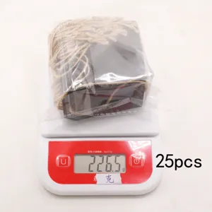 Wooden country pendant decorative craft detail shot showing weight and 25pcs packaging.