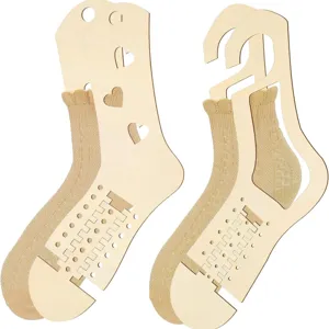 Wooden Sock Blocker Knitting Display Mold Pastoral Style DIY Craft Tool Wooden Sock Form for Hand Knitting Home Decor