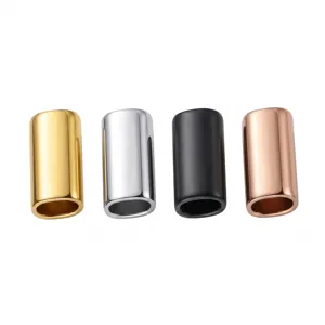 Stainless steel DIY jewelry tubes geometric metal accessories for custom bracelet making.