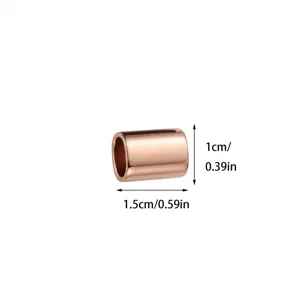 Stainless steel tube bead charm component, rose gold DIY bracelet jewelry accessory.