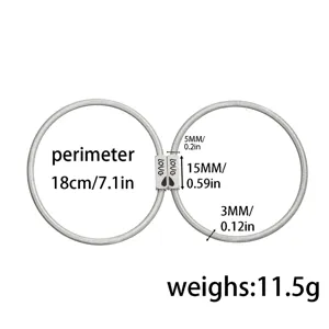 Stainless steel spring couple bracelet with 18cm perimeter and 11.5g weight for lovers.