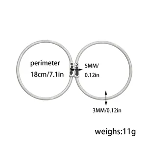Stainless steel spring couple bracelets with sun and moon charm, 18cm perimeter 11g