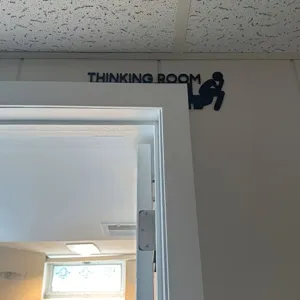 Metal wall art sign thinking room funny toilet silhouette decor home bathroom decor.