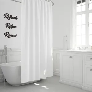Set di 3 cartelli da parete in legno per bagno con scritte refresh relax renew home.