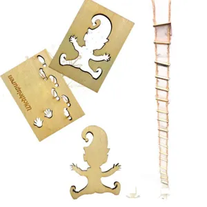 Wooden Christmas Gnome Footprint Stencil Set Elf Ladder Holiday Home Decor Craft