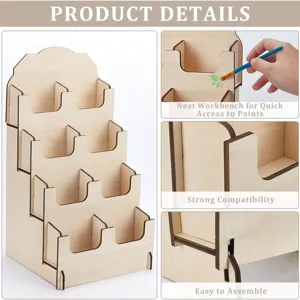 4-laags houten kaarten display stand bureau organizer folderhouder voor de winkel