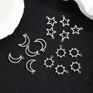 Legering Holle Zon Ster Maan Hangers Voor DIY Ketting Armband Maken Hemelse Charms Zilveren Sieraden Accessoires