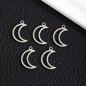 Roestvrij staal holle halve maan bedels hangers voor DIY kettingen armbanden sieraden maken.