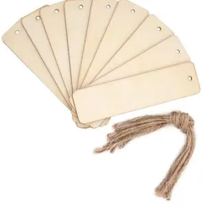 Segnalibri in legno vuoti con ciondolo nappa, etichette regalo in legno fatte a mano fai da te.