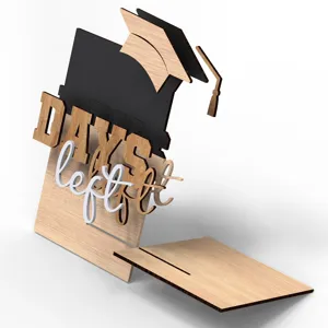 Graduation countdown wooden desktop decoration block calendar black cap sign ornament