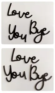 Decoracion de pared con letras de madera, letrero Love You Bye artesania de bricolaje.