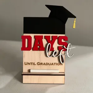 Wooden Graduation Countdown Calendar Blackboard Decorative Ornament School Season Desktop Sign Graduation Party Gift