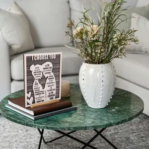 Holz graviert dekoratives Schild romantisches Zitat Tischaufsatz Heimdekor Geschenk für Paare