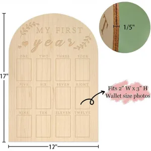 Cornice portafoto pietra miliare in legno per neonati primo anno display mensile
