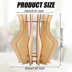 Support de vase en bois support floral géométrique décoration de bureau 15x20cm