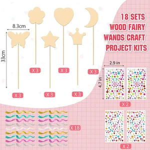 18 Sets Holz Fee Zauberstab Bastelsets fur Kinder DIY handgemachte Lernspielzeug.