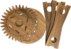 Wooden Kumihimo braiding disc tool set with 32 slots for DIY handmade rope weaving crafts.