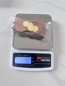 Wooden toilet sign parts detail view showing weight on scale, smooth surface and simple package.