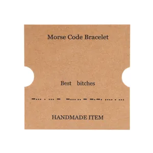 Kraft paper backing card for Morse code bracelet, handmade item display card packaging.