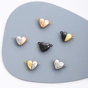 Stainless Steel Heart Magnetic Clasp Connector For DIY Jewelry Making Findings Necklace Bracelet Polished Love Charm Accessory