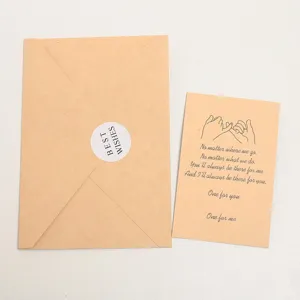 Kraft paper envelope with greeting card set, romantic pinky promise design for couple gifts.