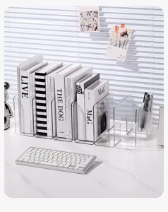 Transparenter Acryl Schreibtisch Buch-Organizer und Aktenordner für Büro und Arbeitszimmer.