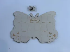 Cornice foto primo anno bebe farfalla in legno 12 mesi pannello traguardo decorazione