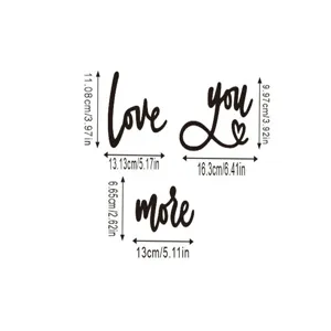 Letras de arte de madera letrero decorativo Love you more colgante dimensiones detalles