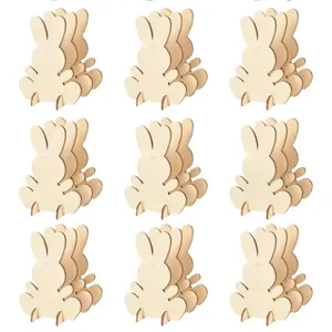 DIY Easter bunny wooden decorative rabbit children creative handmade painting wood chips