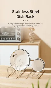 Egouttoir a vaisselle en acier inoxydable pour cuisine rangement d'assiettes et bols