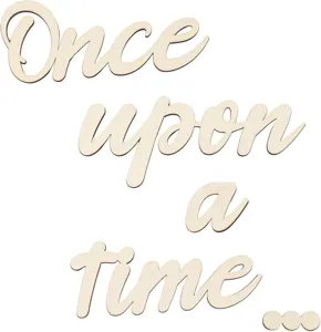 Wooden Once Upon a Time wall decor sign, rustic photo prop for home living room decor.