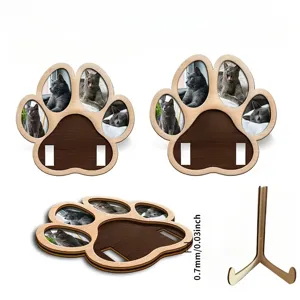 Cadre photo patte d'animal en bois décoration de bureau commémoratif chat chien support