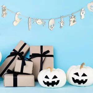 Halloween ξύλινα κρεμαστα στολίδια DIY φάντασμα μάγισσα διακόσμηση χειροτεχνίας πάρτι