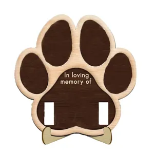 Cadre photo souvenir en bois pour animal de compagnie empreinte de patte support de bureau