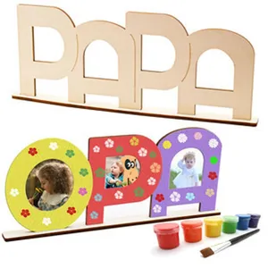 Kit de peinture de cadre photo en bois DIY pour la fête des pères artisanat deco
