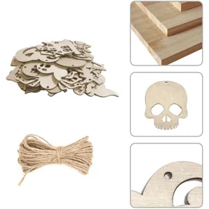 Halloween DIY ξύλινα χειροτεχνίας κοπής σετ με σπάγκο για παιδιά τρομακτικό πάρτι