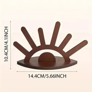Wooden jewelry display stand ring storage holder creative eye shape decor 14.4x10.4cm