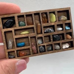Étagère à Bibelots Miniature en Bois pour Spécimens de Minerai de Cristal Présentoir Organisateur de Bureau Décoration Intérieure