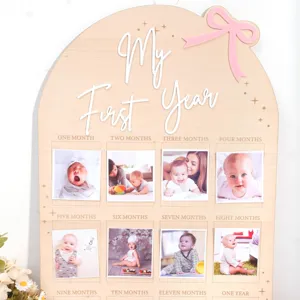 Cornice foto pietra miliare primo anno bambino in legno cornice mensile ricordo neonato
