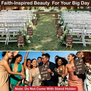 Rustic wooden wedding table sign set, decorative love quote table cards for party banquets.