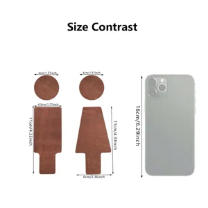 Wooden toilet sign dimension detail showing height and width comparison with smartphone size.