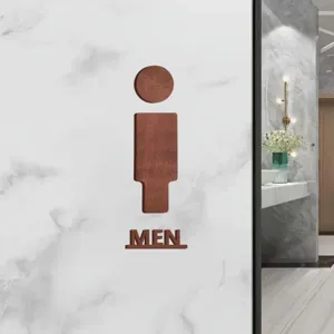 Wooden men toilet sign wall decor rustic bathroom door plaque office restroom sign